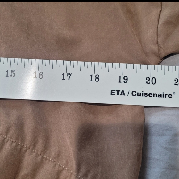 Anthropologie Mine Tan Bomber Jacket Women's SZ Sm. ZIP snap flap pockets - Picture 8 of 10